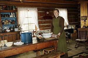 Historical kitchen in Fort Edmonton, Alberta