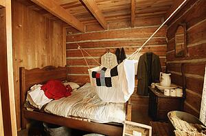 Historical bedroom in Fort Edmonton, Alberta