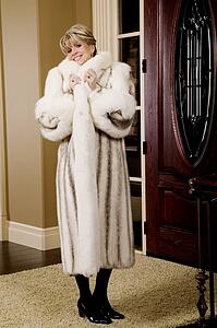 Woman wearing a fur coat