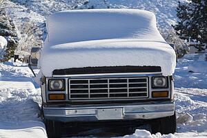 Snow-covered truck