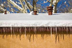 Icicles hanging from a roof