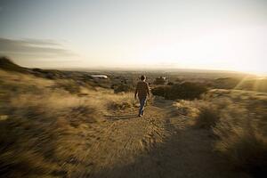 Person walking down a path