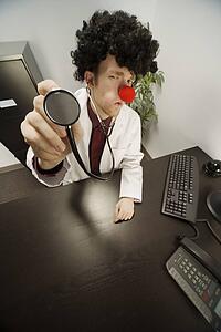 Humourous male doctor