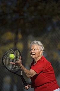 Woman playing tennis