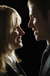Couple looking at each other