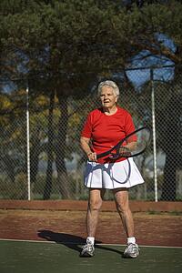 Woman ready to play tennis
