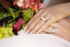 Wedding couples hands