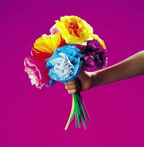 Bouquet of flowers with pink background