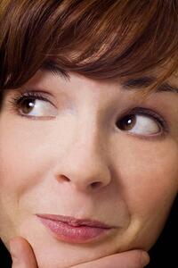 Close up of woman thinking