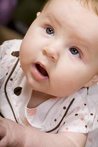 Baby looking up