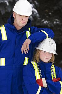 Tradesman and junior tradeswoman