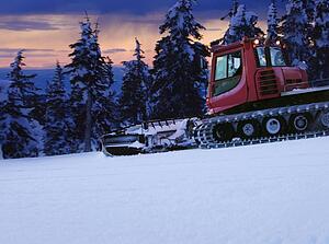 Tractor in a snowy field