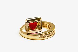 Gold ring and cufflink