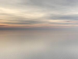 Cloudy grey lake