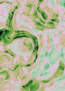 Green and pink swirled together