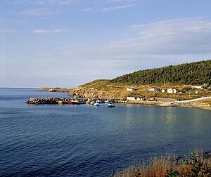 Scenic shoreline in Nova Scotia