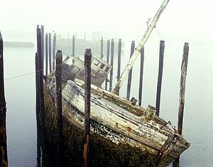 Old fishing boat no longer in use at Harbour