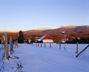 Rural farm scene in winter