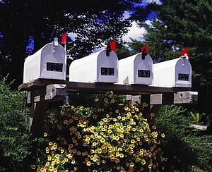 Mailboxes in a row
