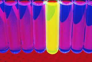 Group of test tubes, close-up