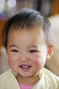Portrait of a baby smiling