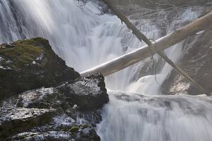 Waterfalls with logs