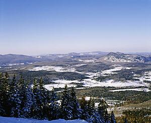Hills in winter, eastern townships, Quebec, Canada