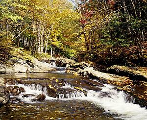 Flowing river, eastern townships, Quebec, Canada