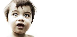 Male child with large eyes