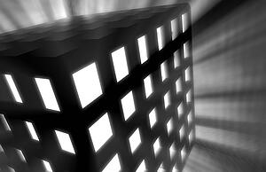 Black and white computer generated abstract design