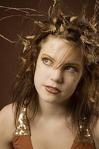 Woman dressed as autumn