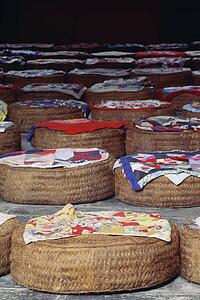 Kneeling cushions in a mosque