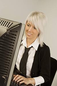 Young woman working at computer