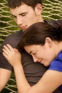 Married couple relaxing together