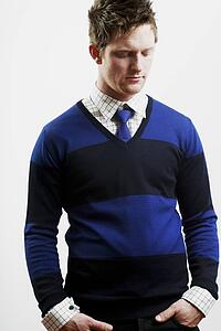 Front view of a man looking down