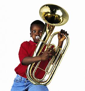 Child playing baritone