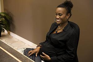 Pregnant woman at work
