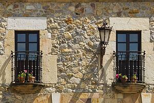 Balconies in Escalante, Cantabria, Northern Spain 