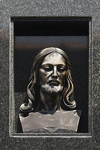 Carved image of Christ's head, Northern Spain