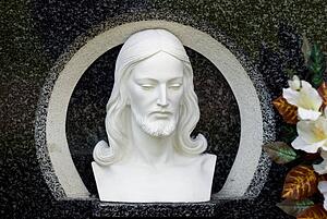 Carved image of Christ's head