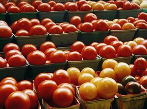 Baskets of tomatoes