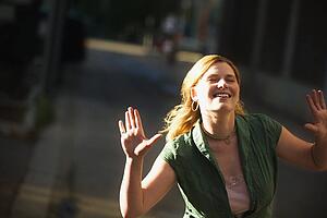Joyful young woman