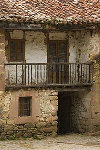 Derelict farmhouse in the mountain village of Carmona, Cantabria, Northern Spain 