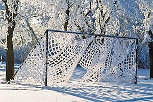 Soccer net in winter