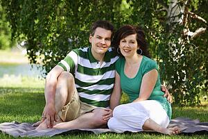 Portrait of a couple in the park