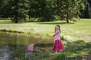 Girl with fishing net
