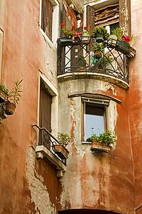 Balcony in San Marco District, Venice, Italy 