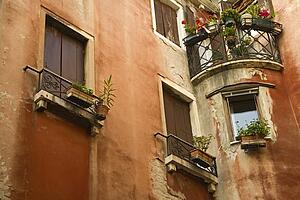 Balcony in San Marco District, Venice, Italy 