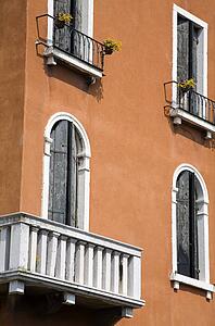 Windows, Dorsoduro District, Venice, Italy 