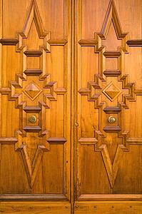 Wooden doors, City of Messina, Sicily, Italy 